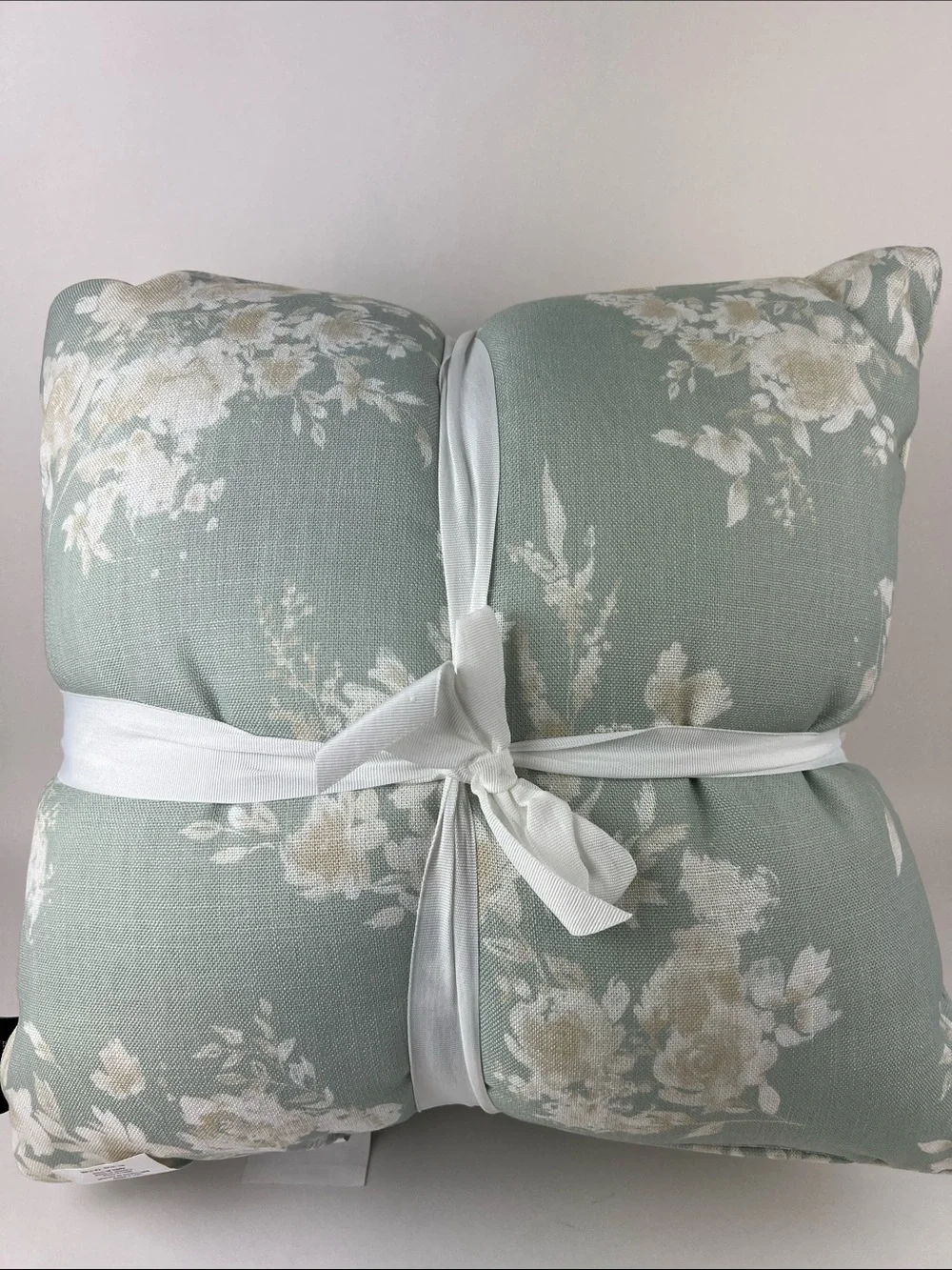 Lauren Ralph Lauren Indoor Outdoor Pillows Sage Green Cream Floral 2 Pc NEW